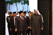 Prabowo Subianto beserta wakil presiden terpilih Gibran Rakabuming Raka menemui presiden Uni Emirat Arab (UEA) Yang Mulia Syeikh Mohamed bin Zayed Al Nahyan (MBZ)