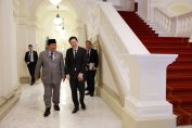 Prabowo Subianto, met with Singapore's new Prime Minister