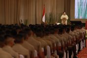 Menteri Pertahanan Prabowo Subianto memberikan pembekalan kepada 906 calon perwira remaja TNI-Polri 2024
