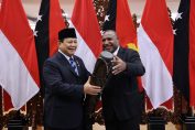 Prabowo Subianto and Papua New Guinea Prime Minister James Marape